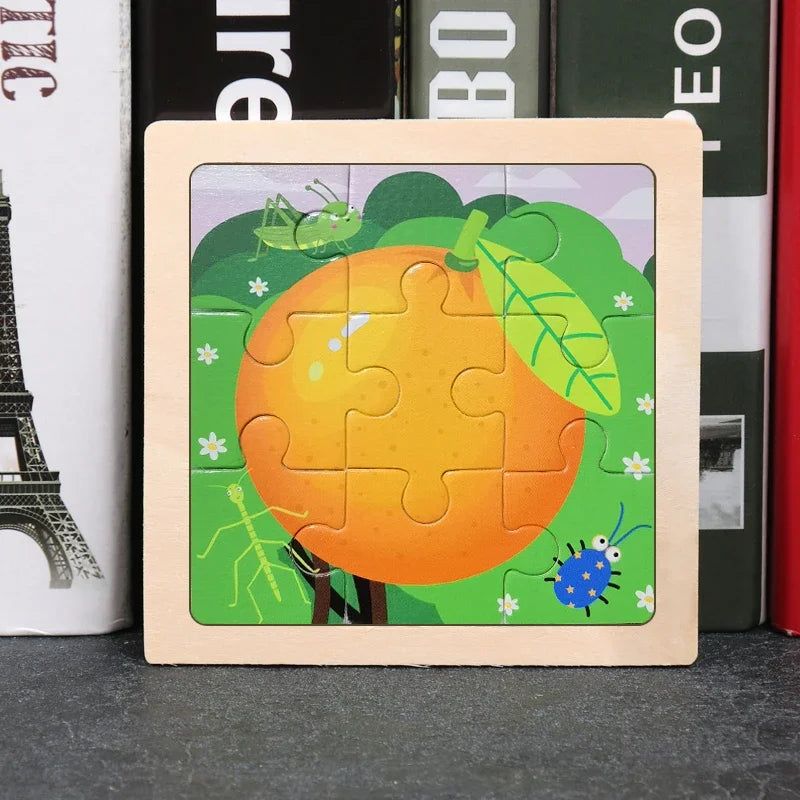 9pcs Wooden Toy Jigsaw Multivariant