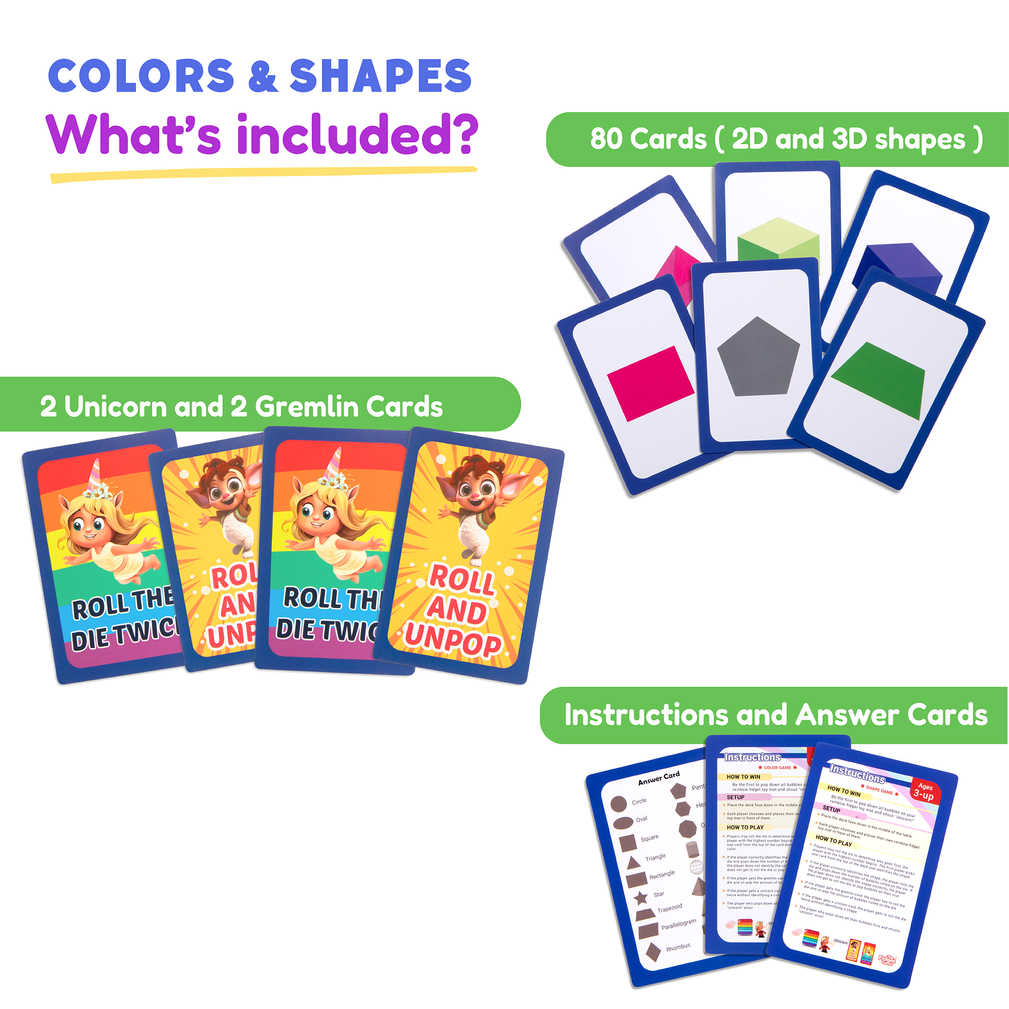 2d & 3d Shapes & Colors Card Pack