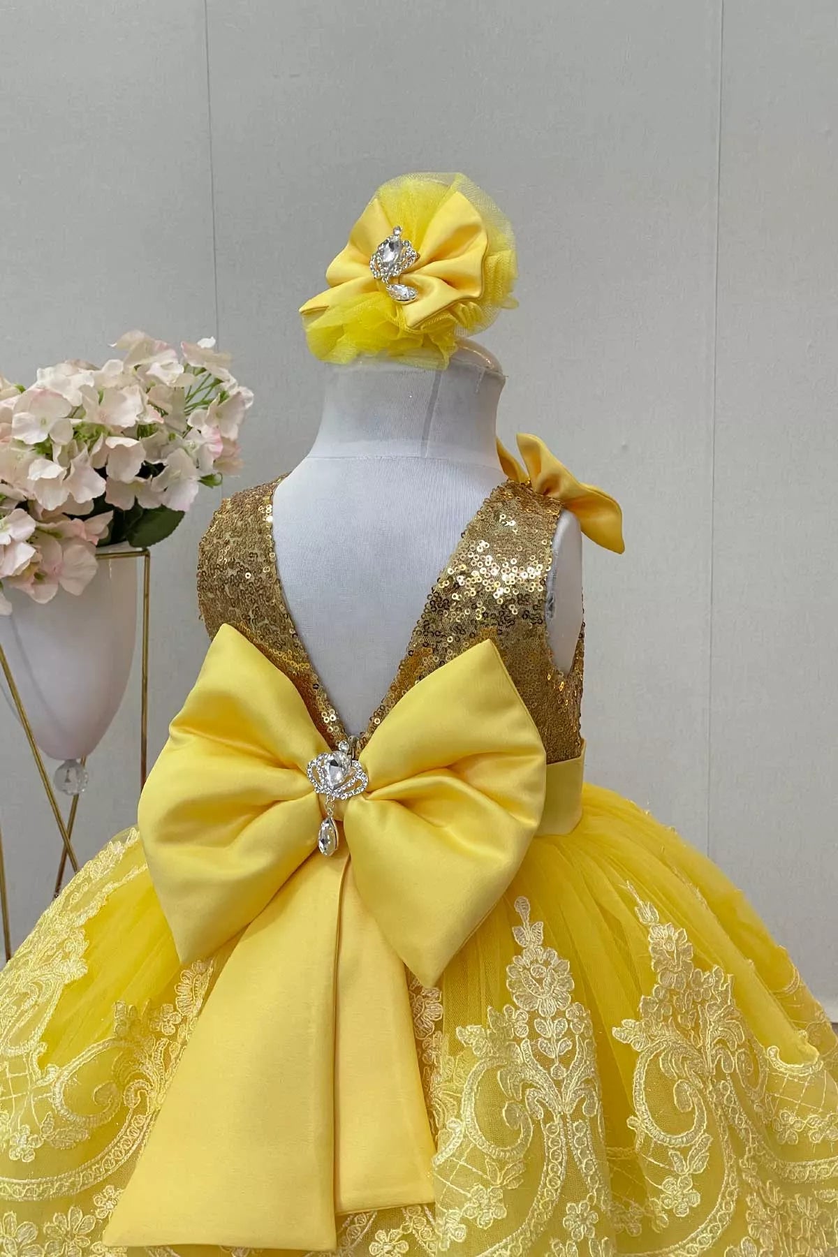 Shay Gold & Yellow Party Dress