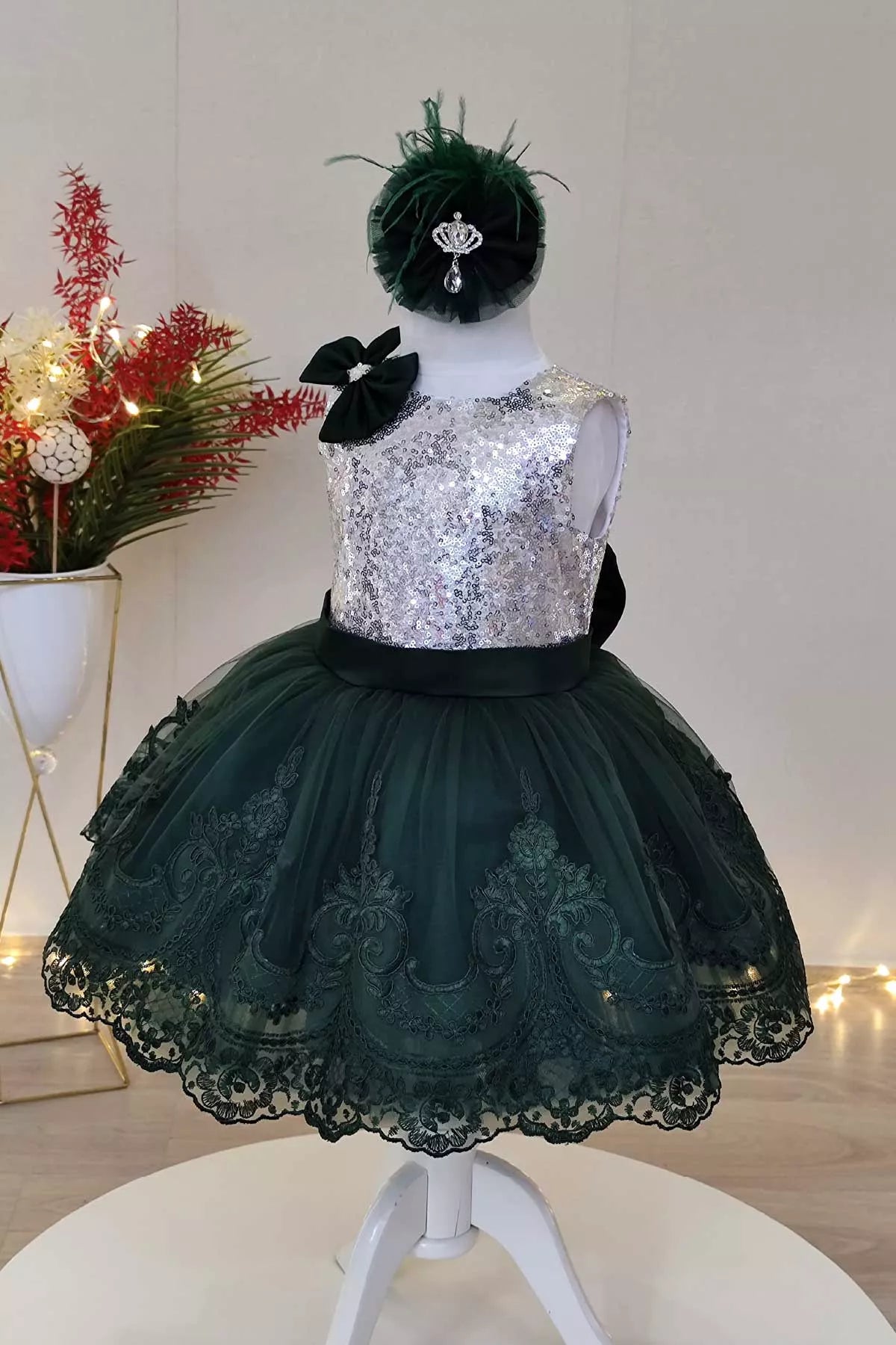 Shay Silver & Emerald Party Dress