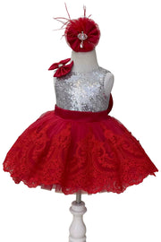 Shay Silver & Red Party Dress