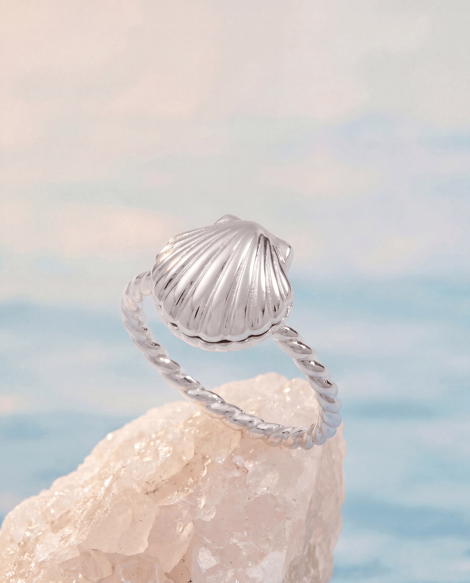 Salt + Sea 'seashells Are Love Letters In The Sand' Locket Ring