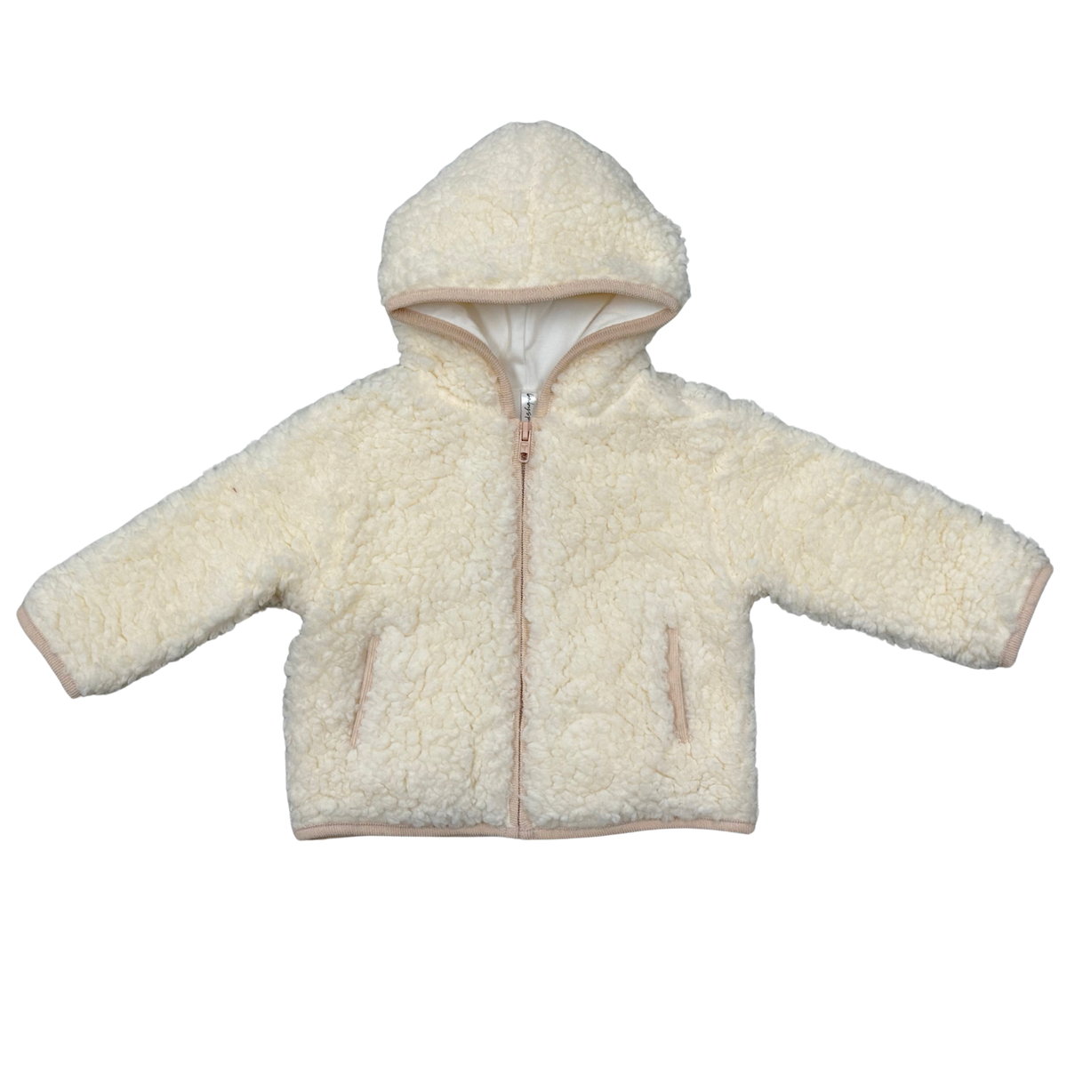 Boys Sherpa Jacket In Cream