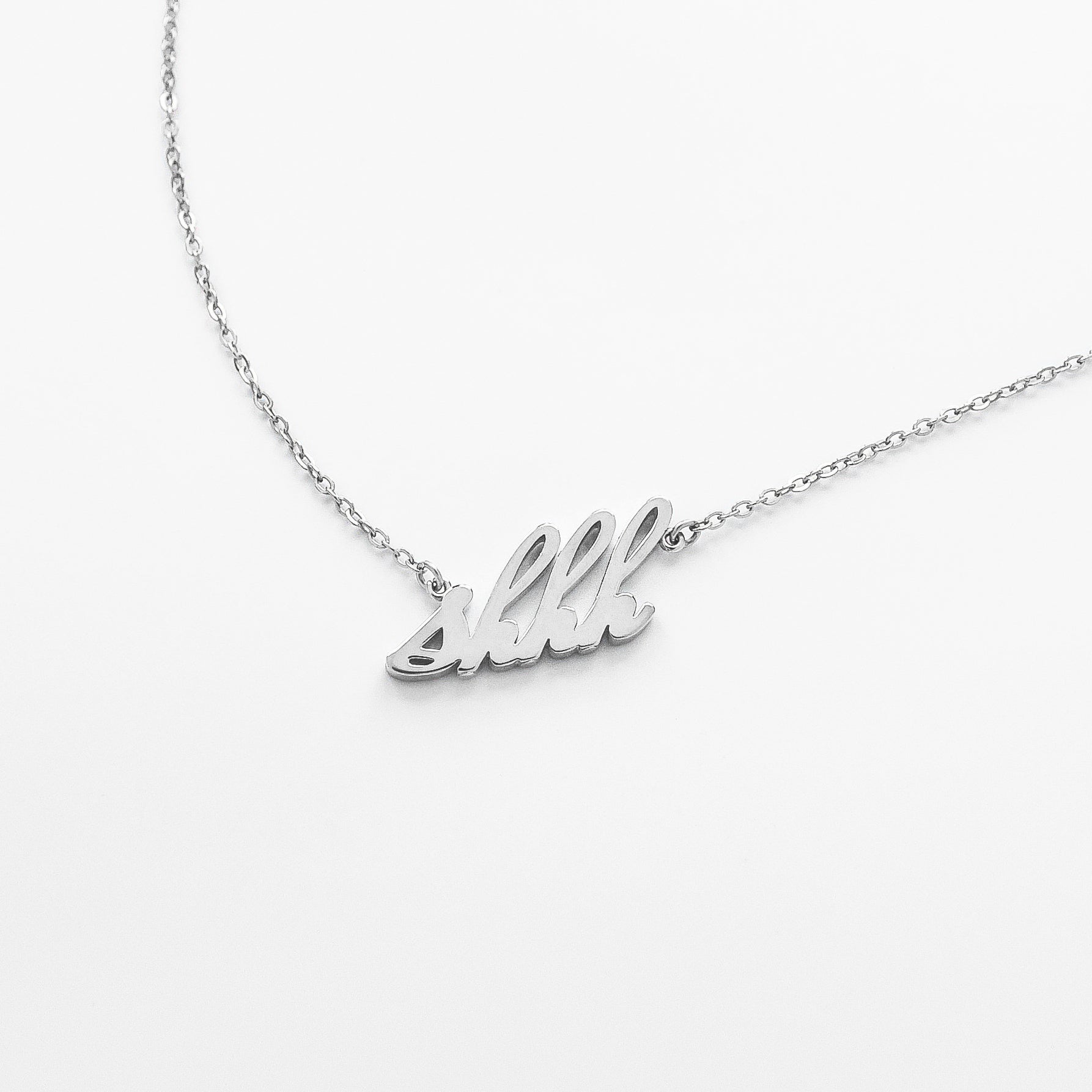 Shhh Script Necklace