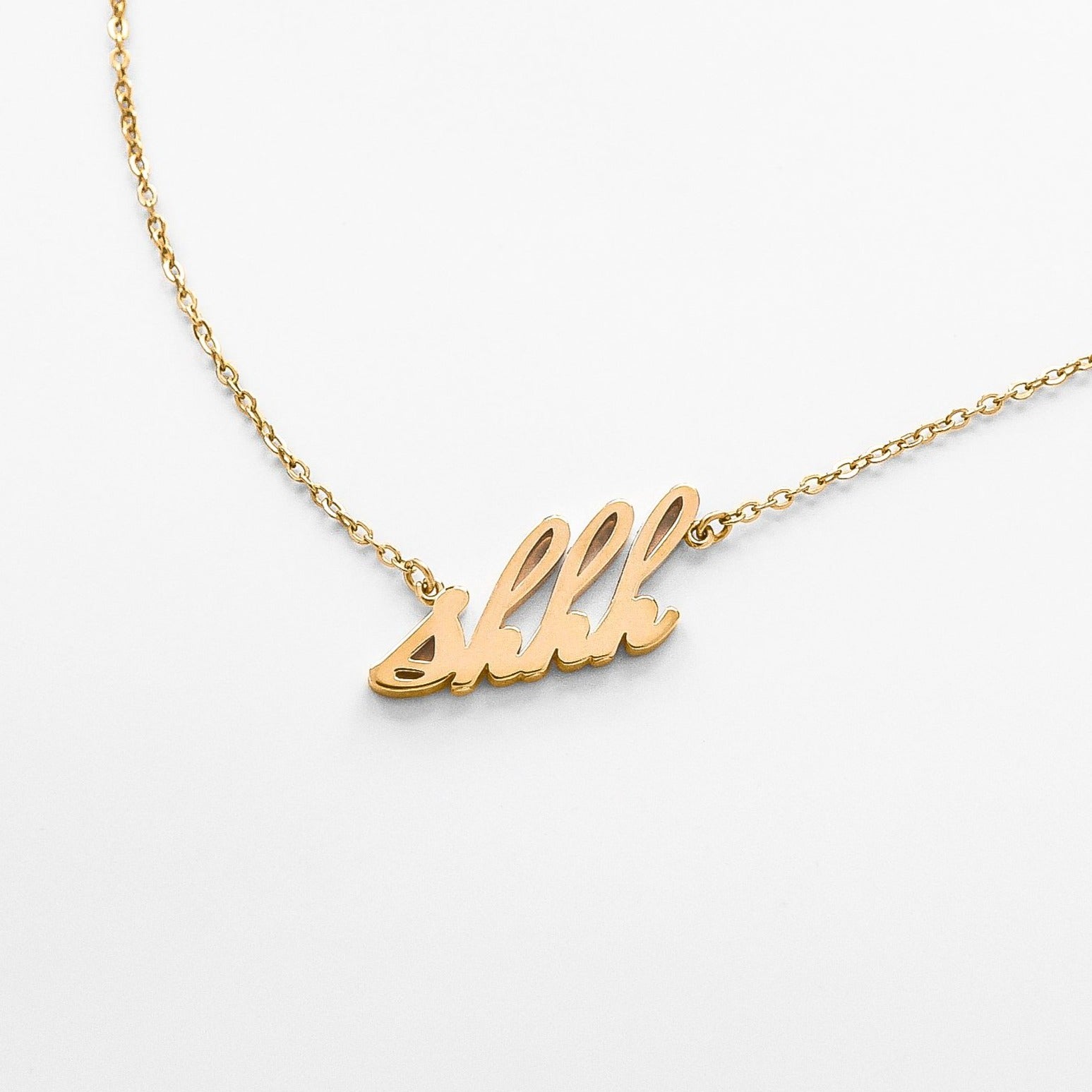 Shhh Script Necklace