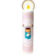 Mary Queen Of Heaven (hail Holy Queen) Wooden Prayer Candle