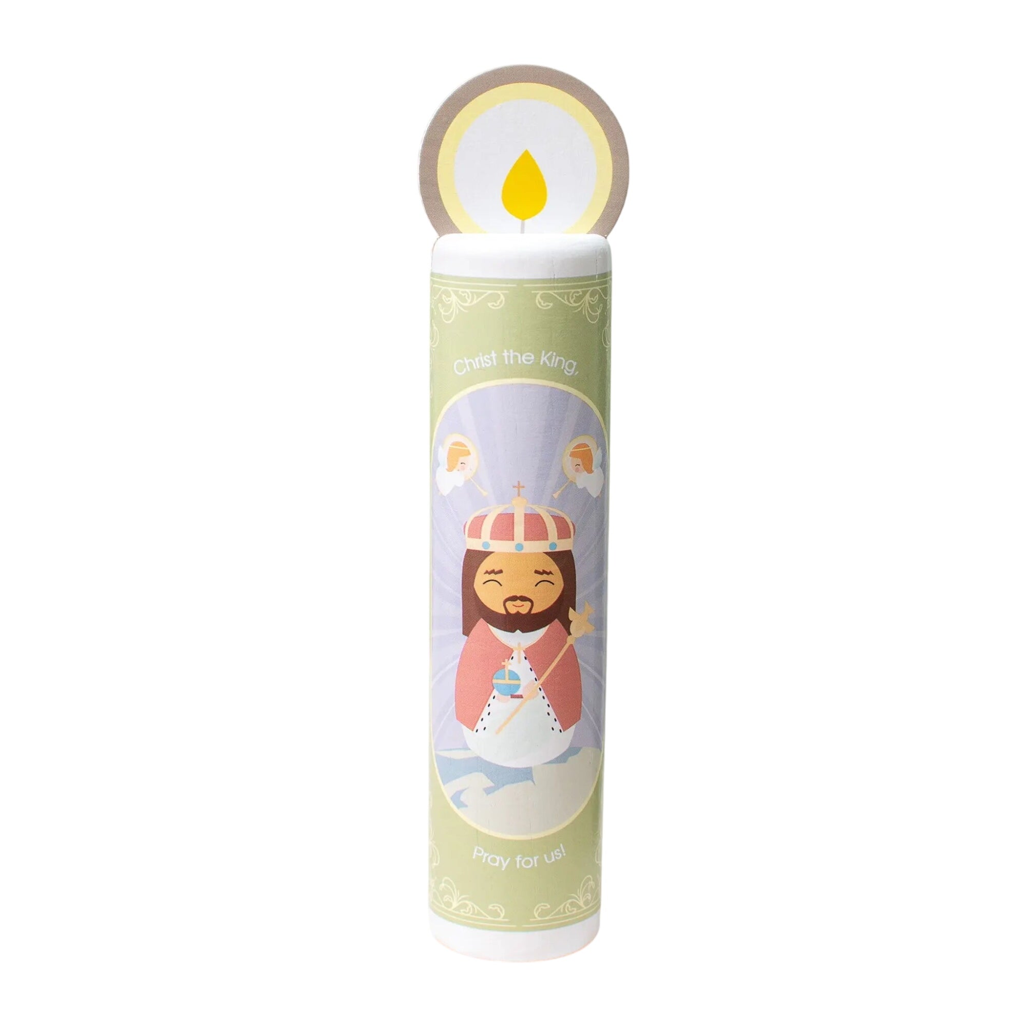 Christ The King (apostles' Creed) Wooden Prayer Candle