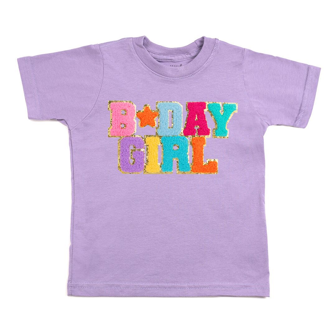 Birthday Girl Patch Short Sleeve T-shirt - Lavender