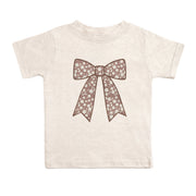 Mocha Floral Bow Patch Short Sleeve T-shirt
