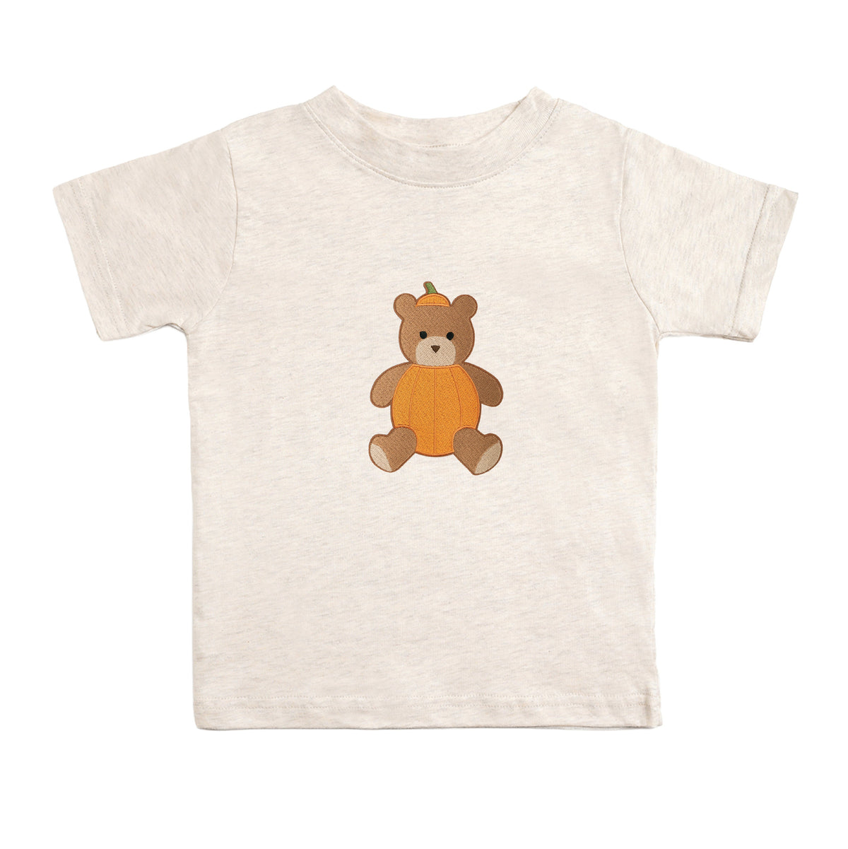 Pumpkin Teddy Bear Patch Short Sleeve T-shirt