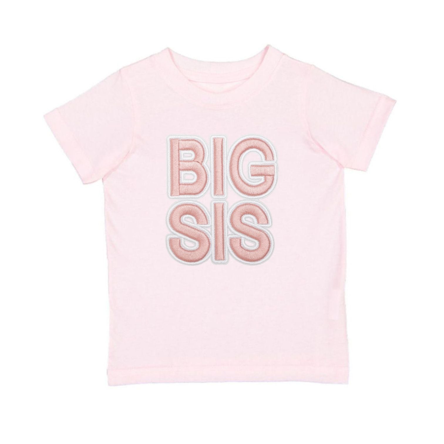 Big Sis Embroidered Patch Short Sleeve T-shirt