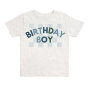 Birthday Boy Checker Short Sleeve T-shirt - Ash