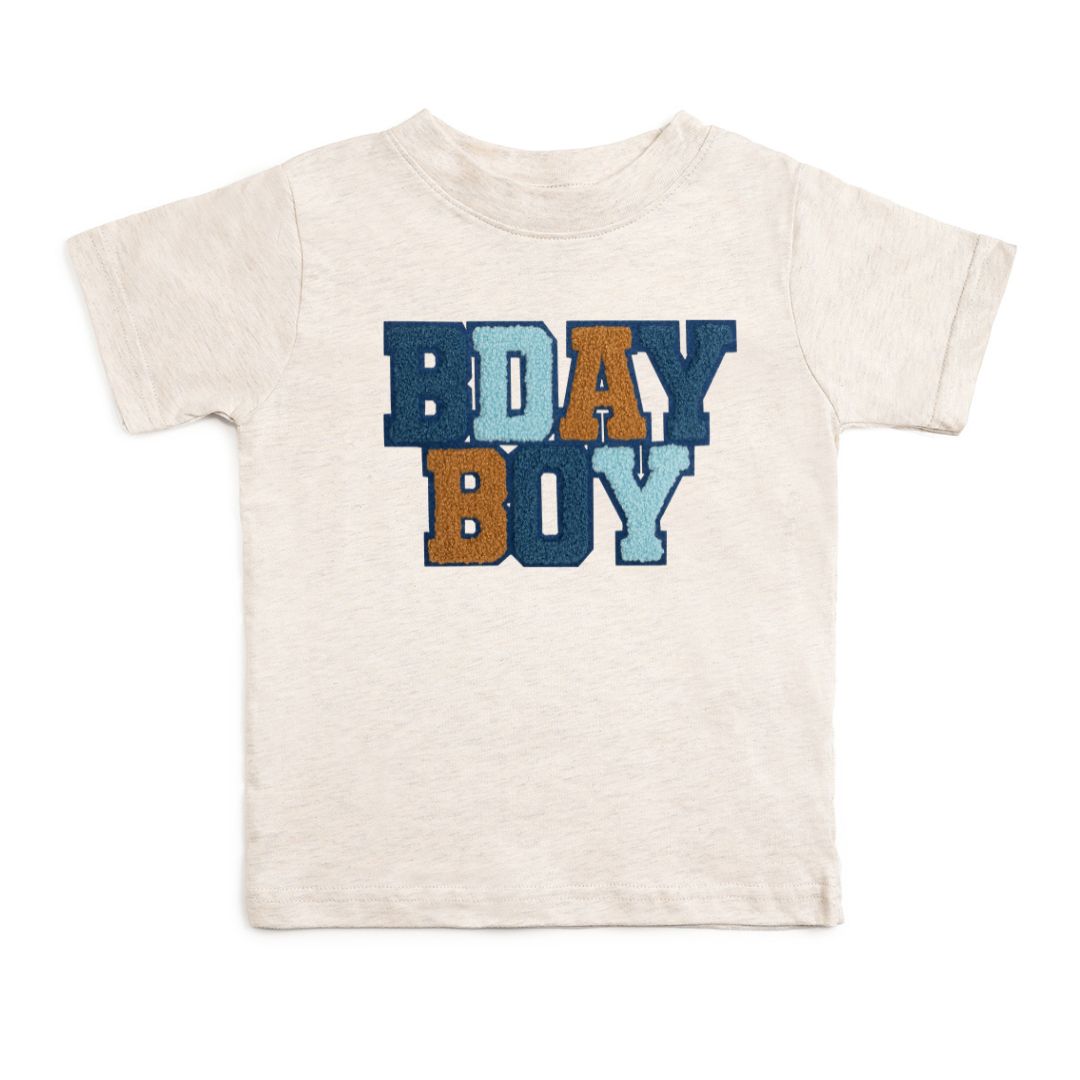 Birthday Boy Patch Short Sleeve T-shirt - Natural Heather
