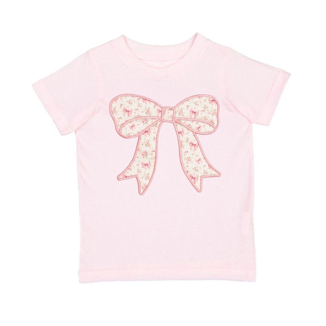 Ditsy Floral Bow Patch Short Sleeve T-shirt
