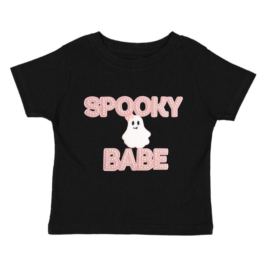 Spooky Babe Patch Halloween Short Sleeve T-shirt