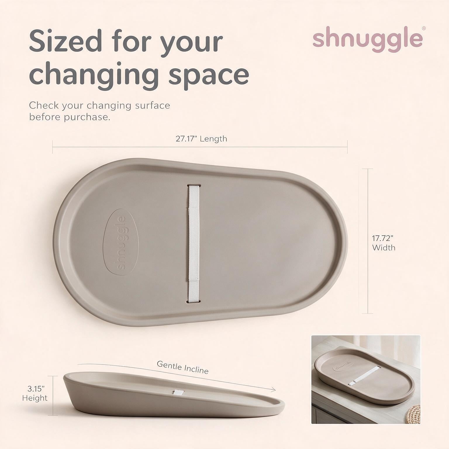 Shnuggle Squishy Diaper Changing Mat | Wipeable | Hygienic | Safe