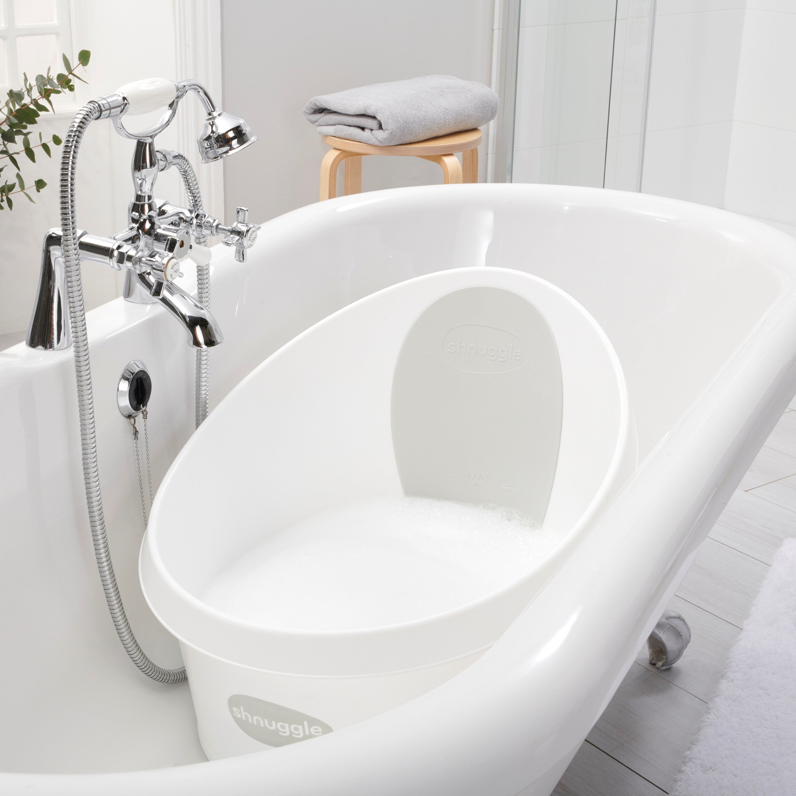 Shnuggle Toddler Bath Tub | Big Bath For Bigger Kids | Child Bathtub Seat Support | Fits In Shower And Adult Bath