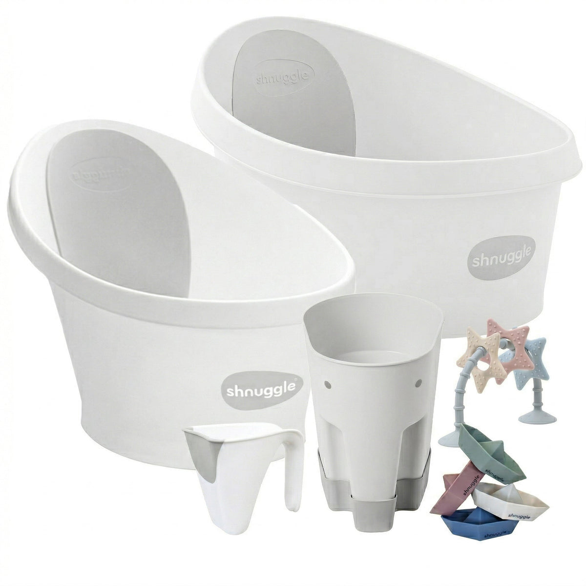 Shnuggle Splash & Grow Bundle: Baby & Toddler Bath Bundle + Accessories - 6-piece Set For Every Stage