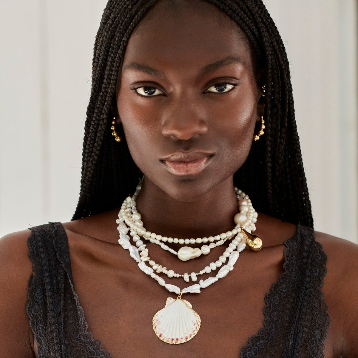 Haley Gold Bead Earrings