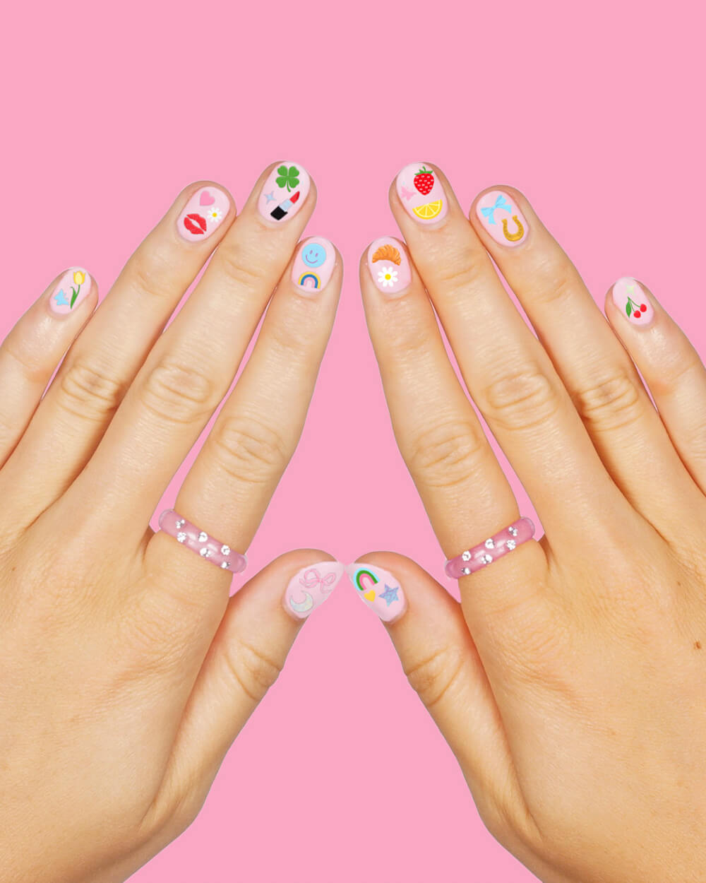 Cute Girl Nail Stickers - 604 Adhesive Nail Stickers
