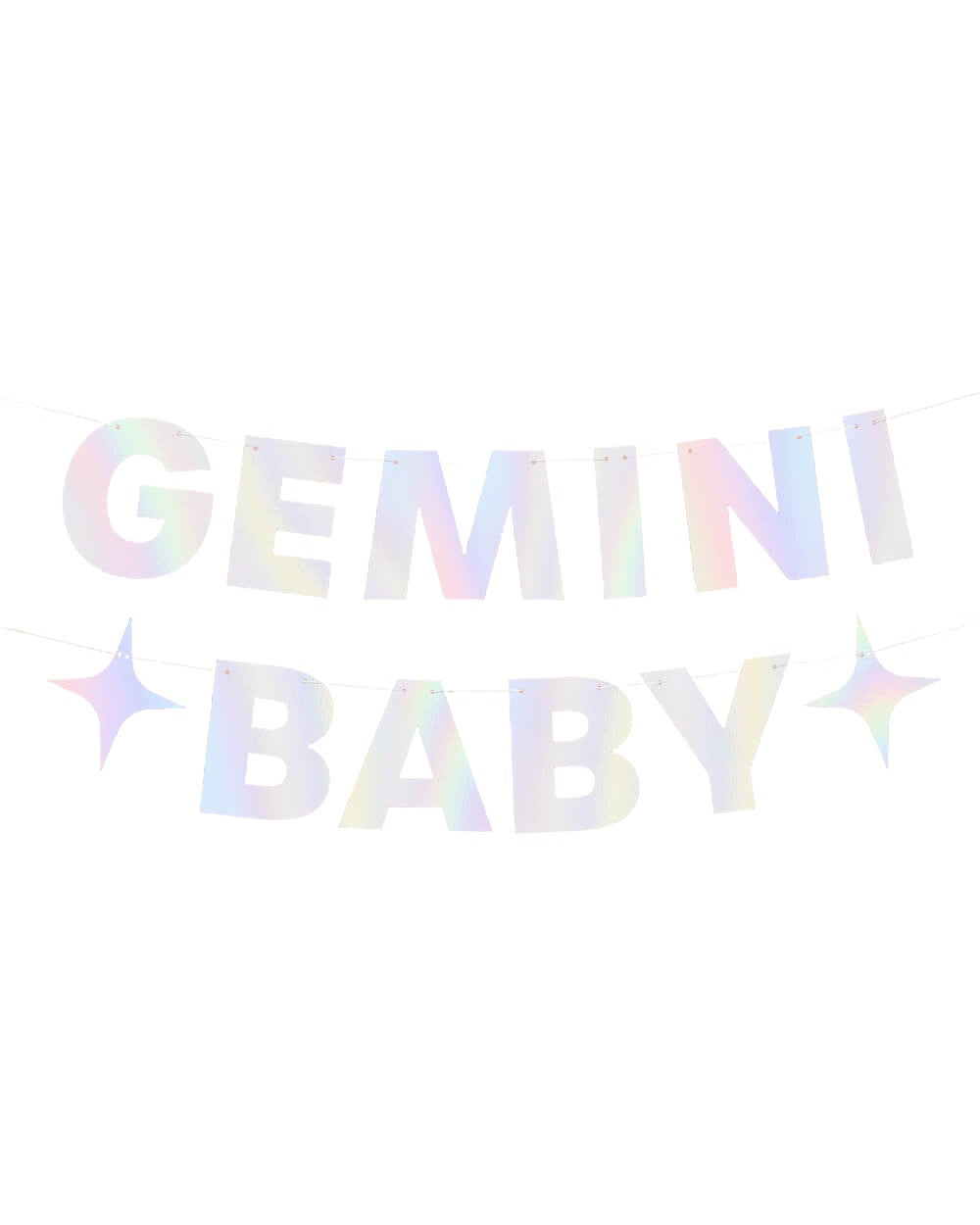 Gemini Baby Banner - Iridescent Foil Banner