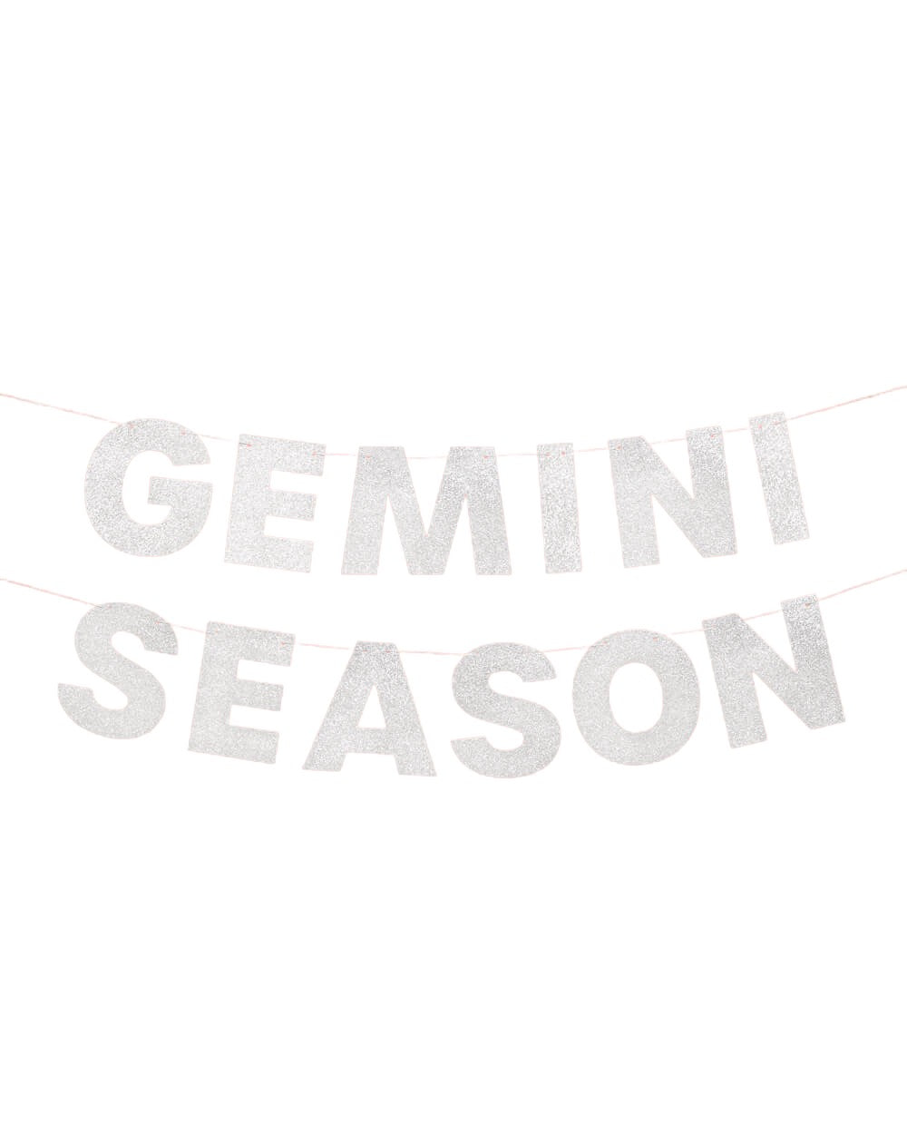 Gemini Season Banner - Silver Glitter Banner