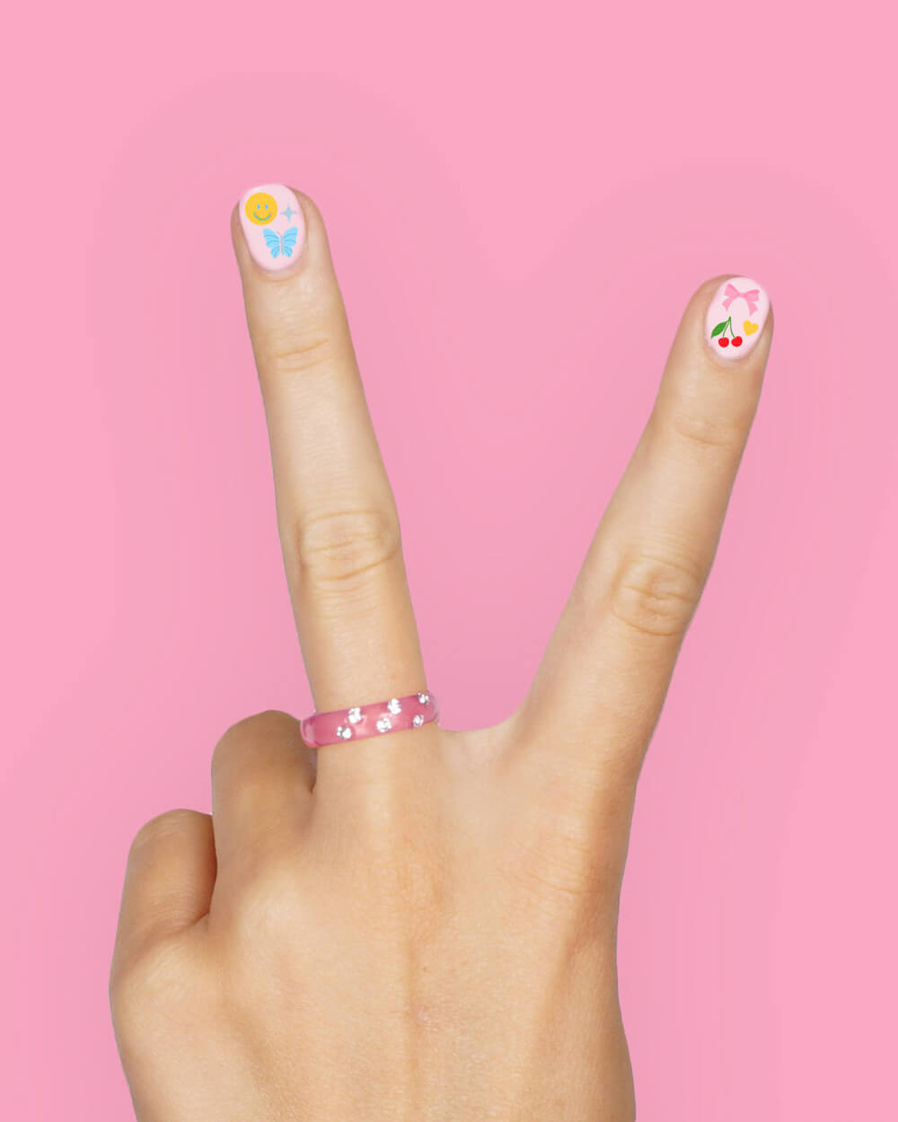 Cute Girl Nail Stickers - 604 Adhesive Nail Stickers