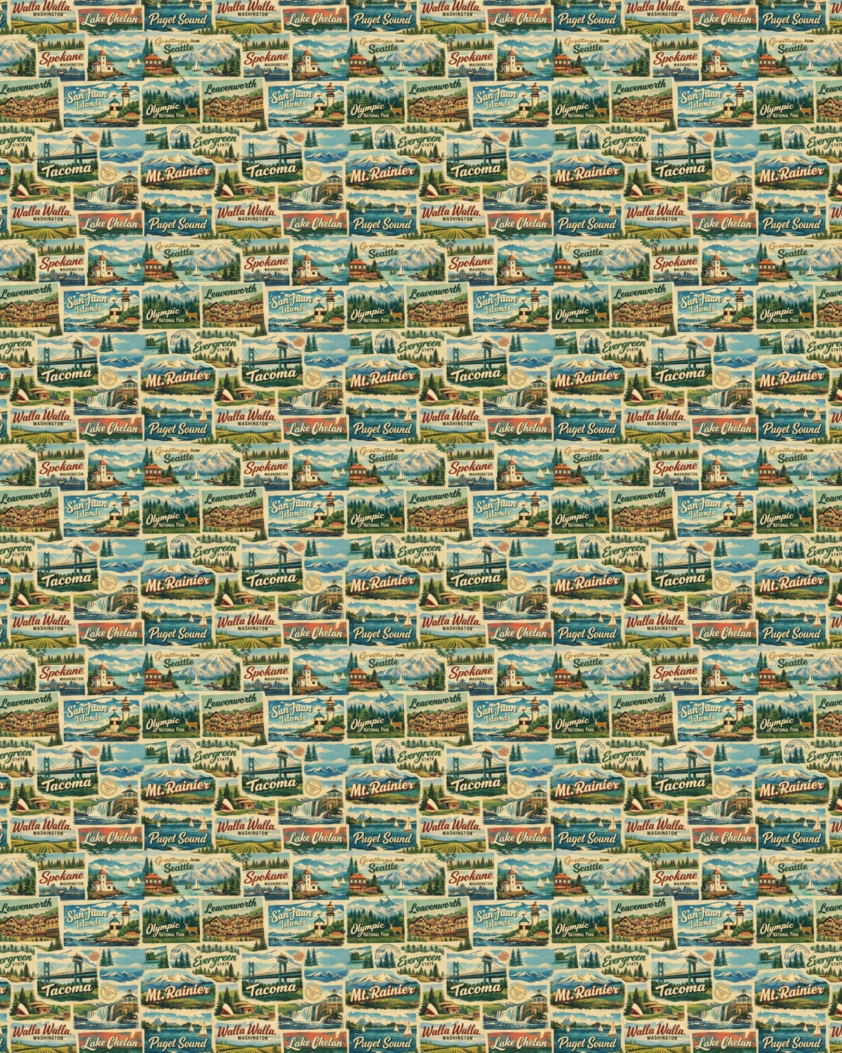 Washington Postcard Memories Sherpa Blanket