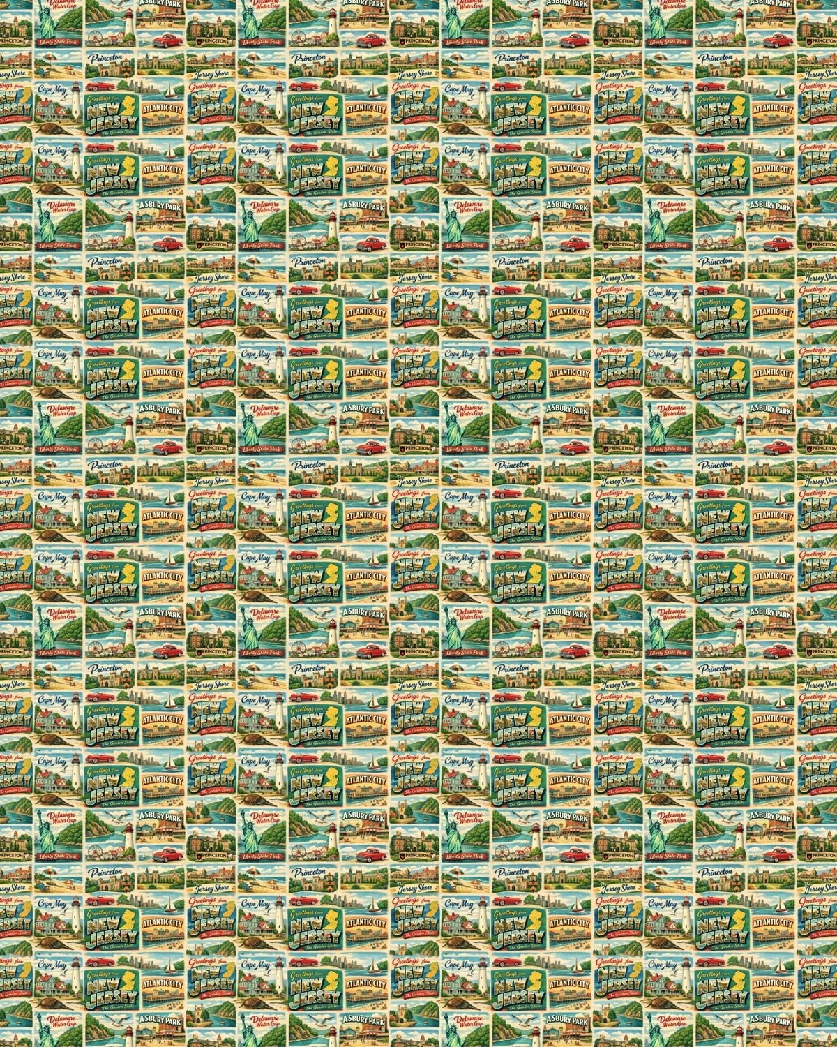 New Jersey Postcard Memories Sherpa Blanket