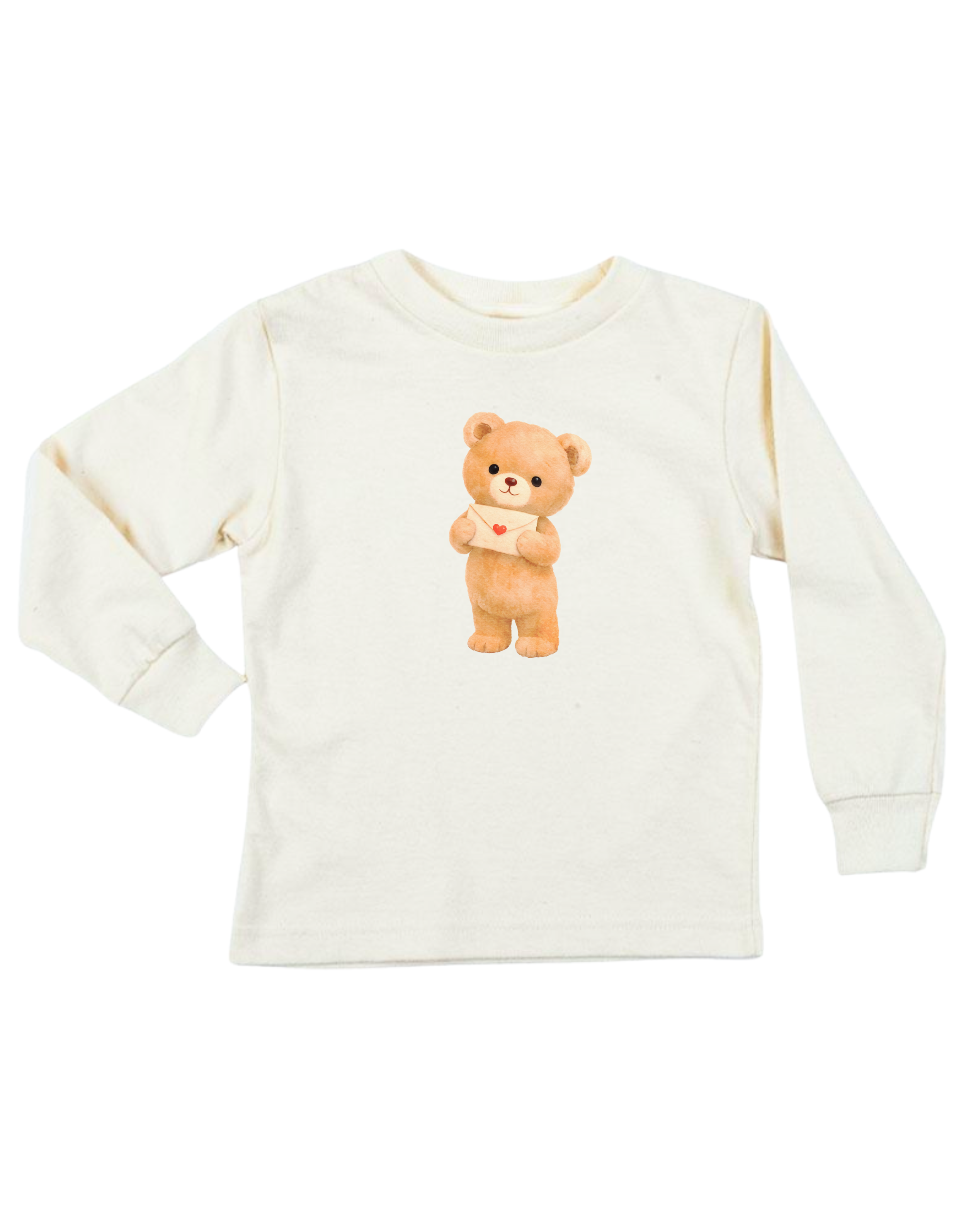 Love Letter Bear Organic Kids T-shirt Long Sleeve
