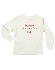 Santa's Favorite Elf Organic Kids T-shirt Long Sleeve