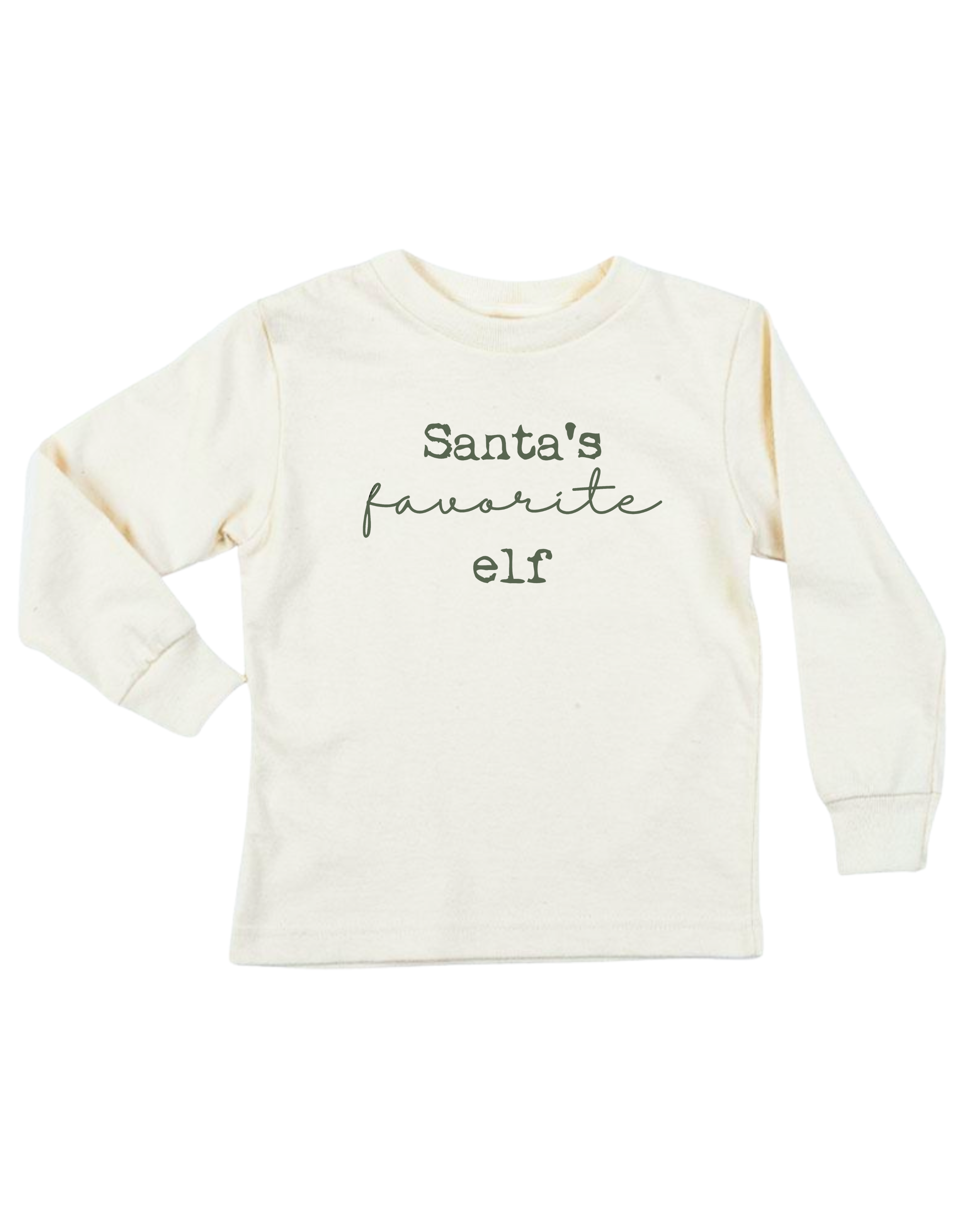 Santa's Favorite Elf Organic Kids T-shirt Long Sleeve