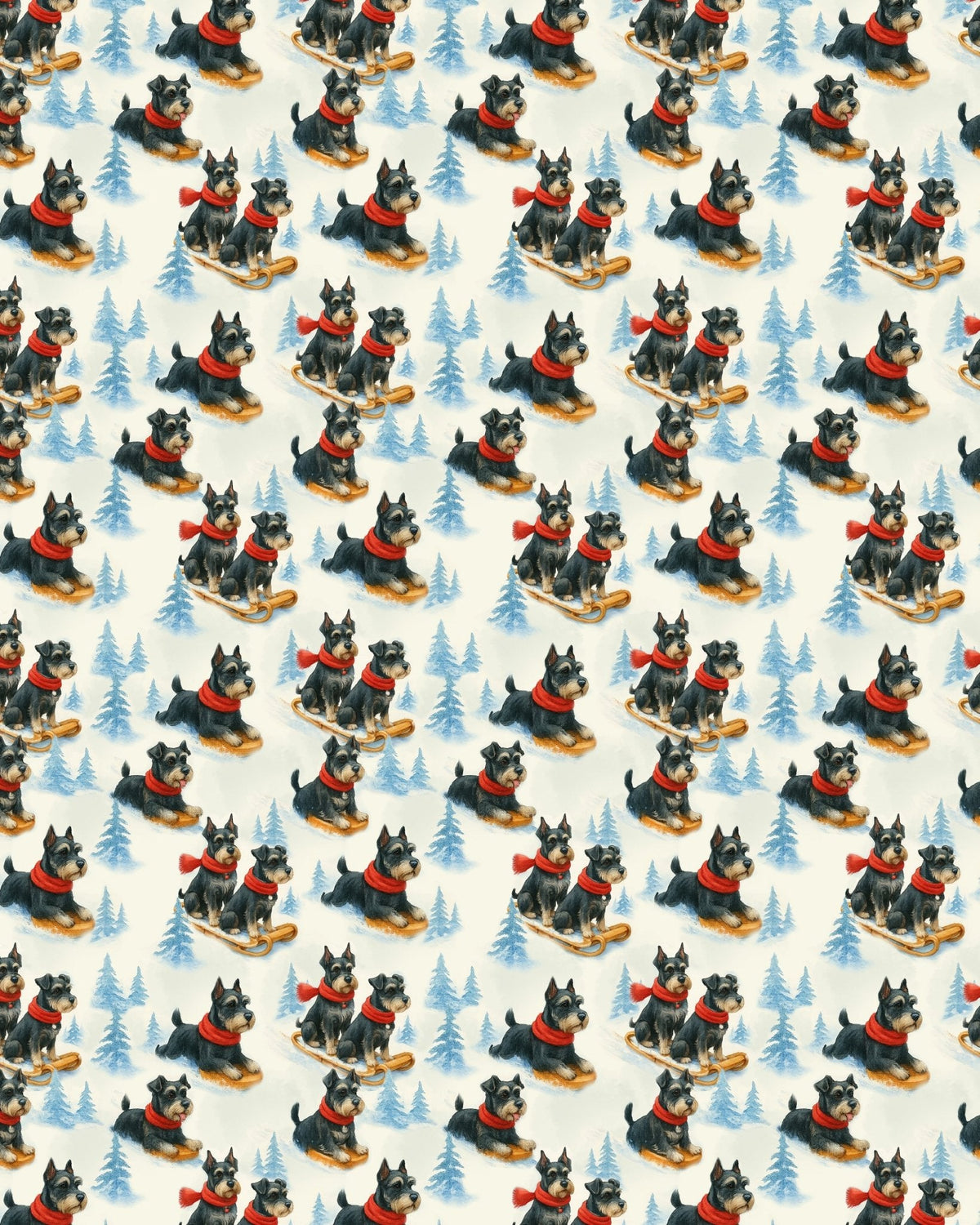 Snowy Trails, Schnauzer Tales Sherpa Blanket