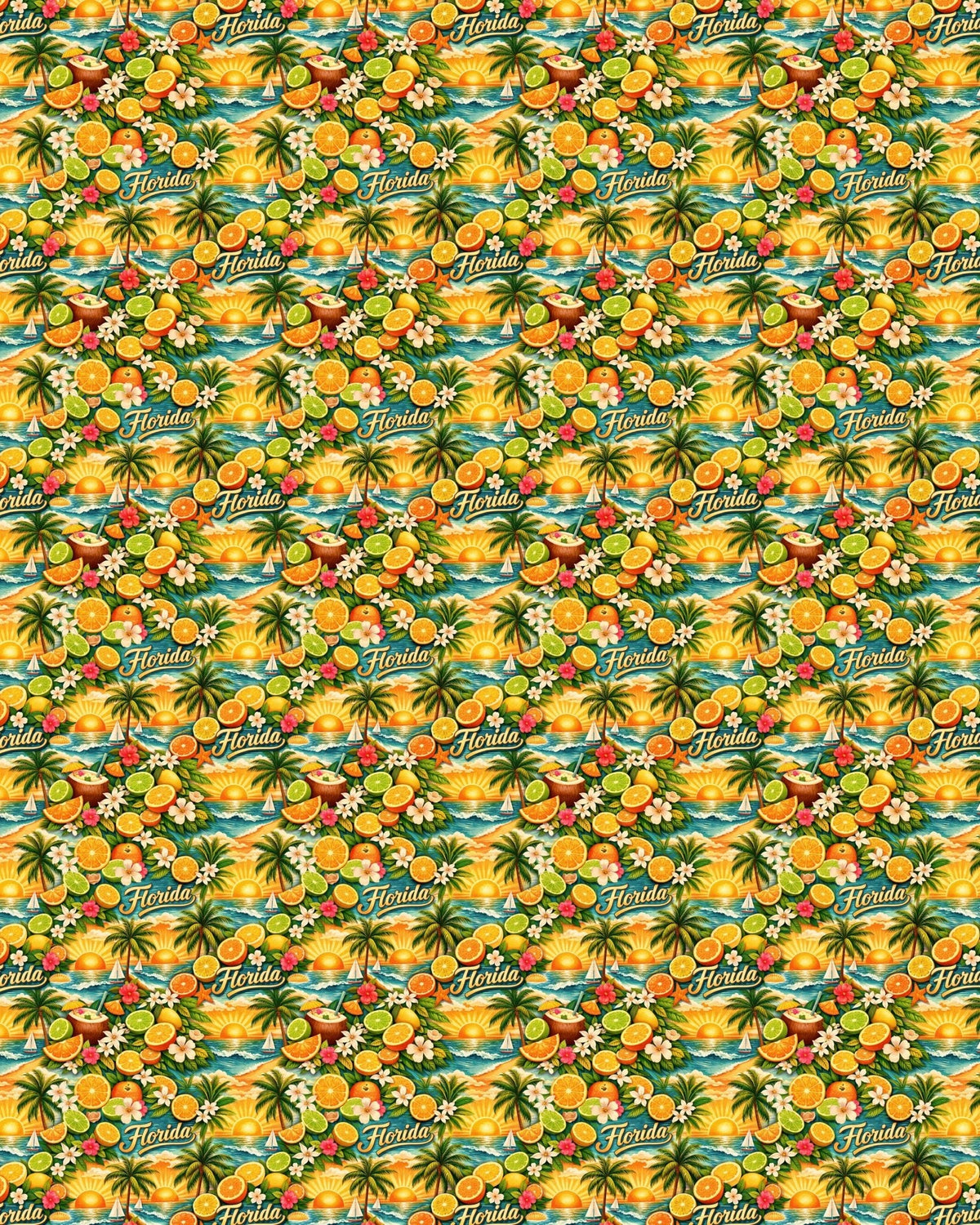 Florida Tropical Bloom Sherpa Blanket