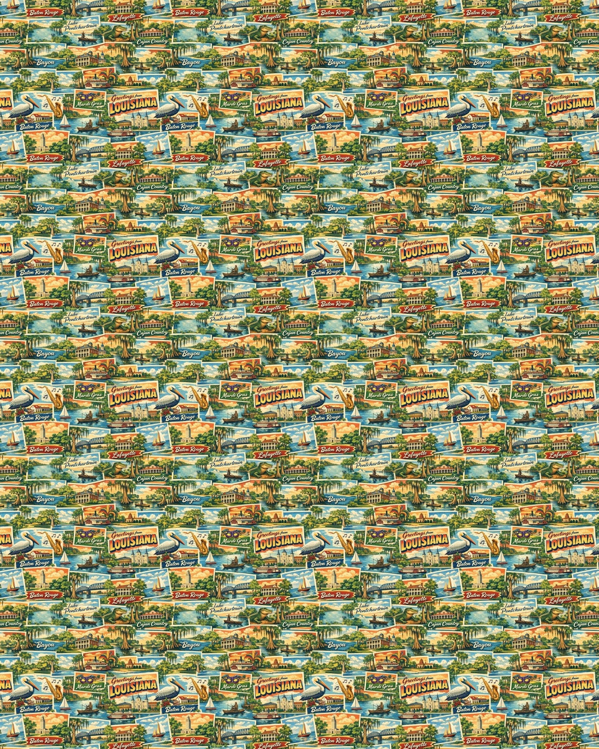 Louisiana Postcard Memories Sherpa Blanket