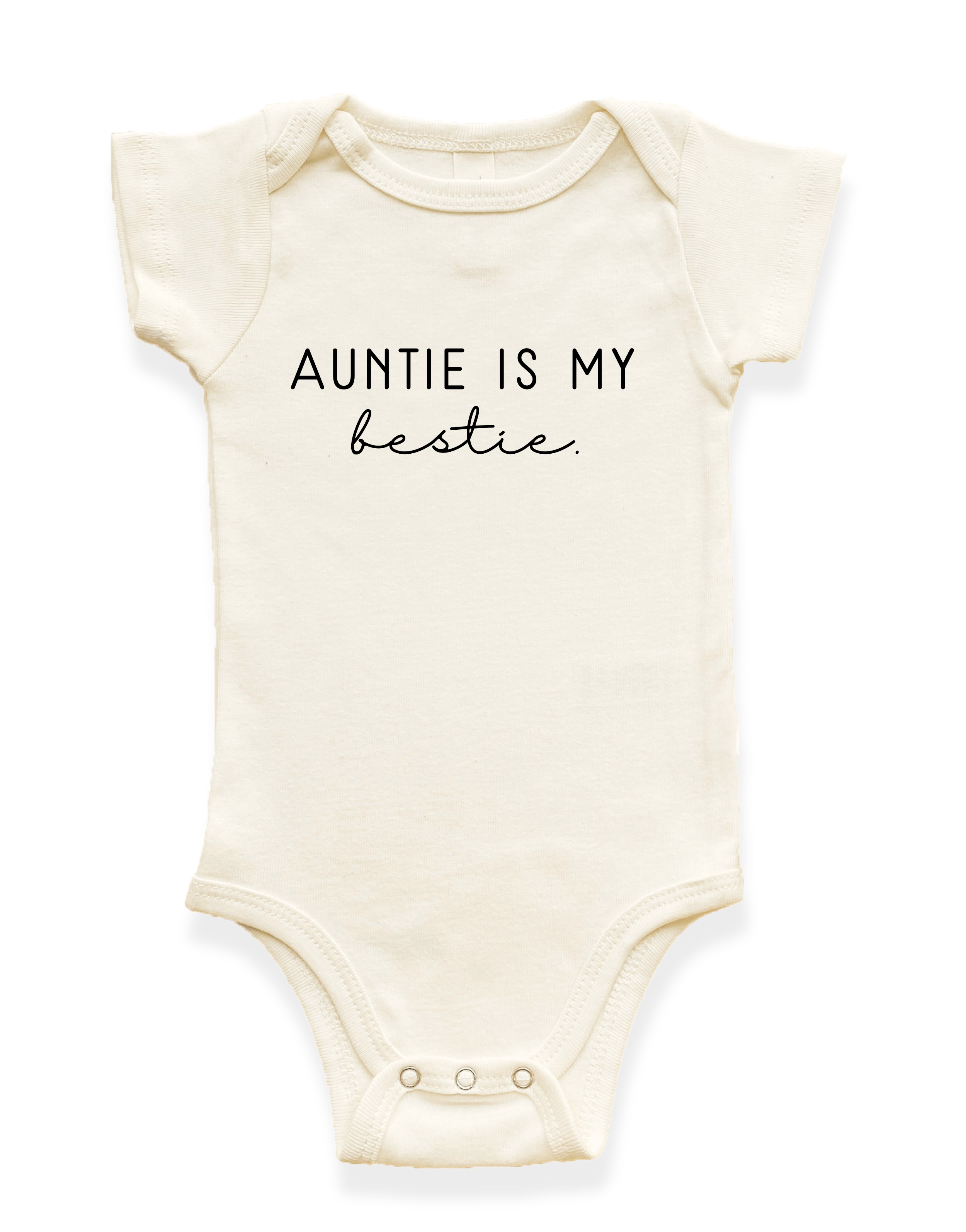 Auntie Is My Bestie Organic Cotton Baby Bodysuit Short Sleeve