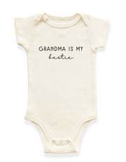 Grandma Is My Bestie Organic Cotton Baby Bodysuit Short Sleeve
