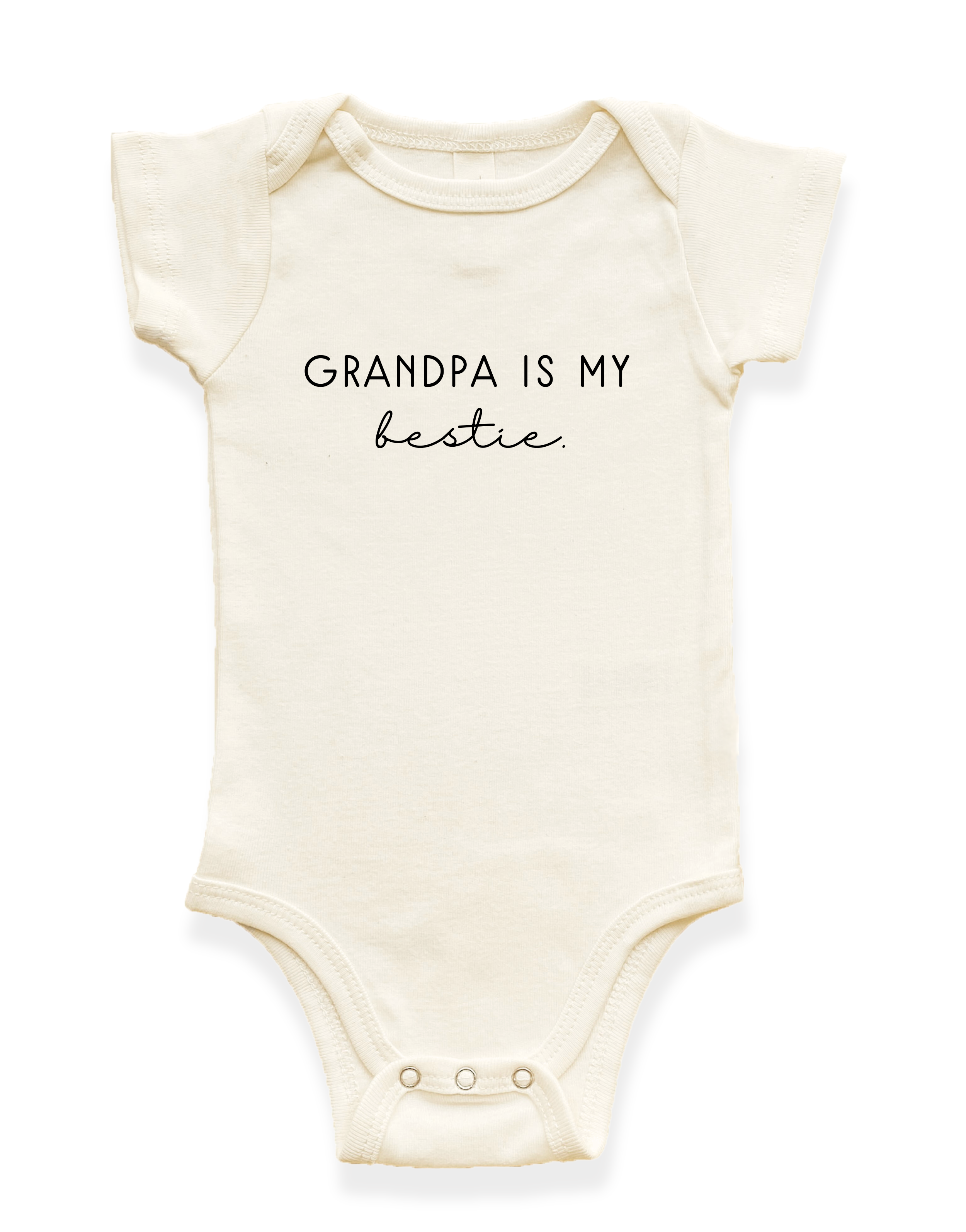 Grandpa Is My Bestie Organic Cotton Baby Bodysuit Short Sleeve