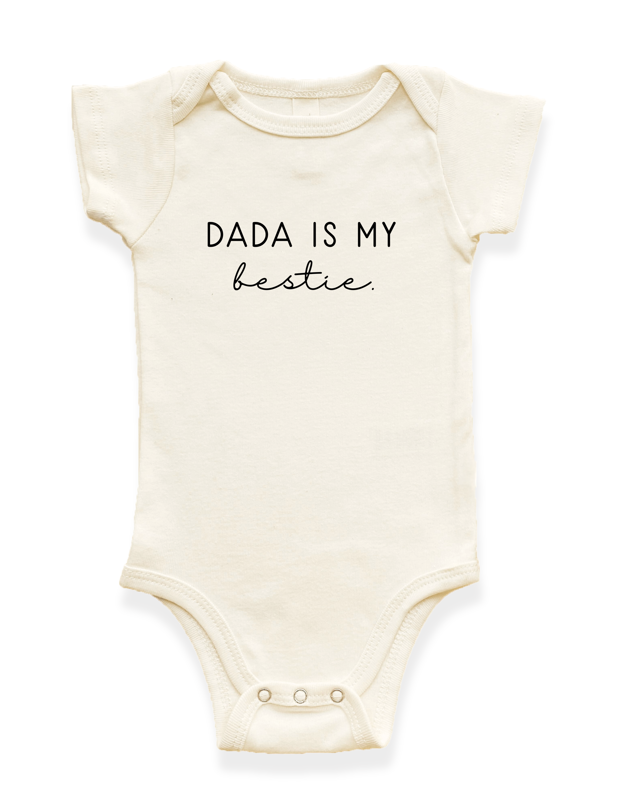 Dada Is My Bestie Organic Cotton Short Sleeve Baby Bodysuit