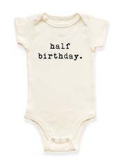 Half Birthday Organic Cotton Baby Bodysuit Short Sleeve