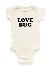 Love Bug Organic Cotton Baby Bodysuit Short Sleeve
