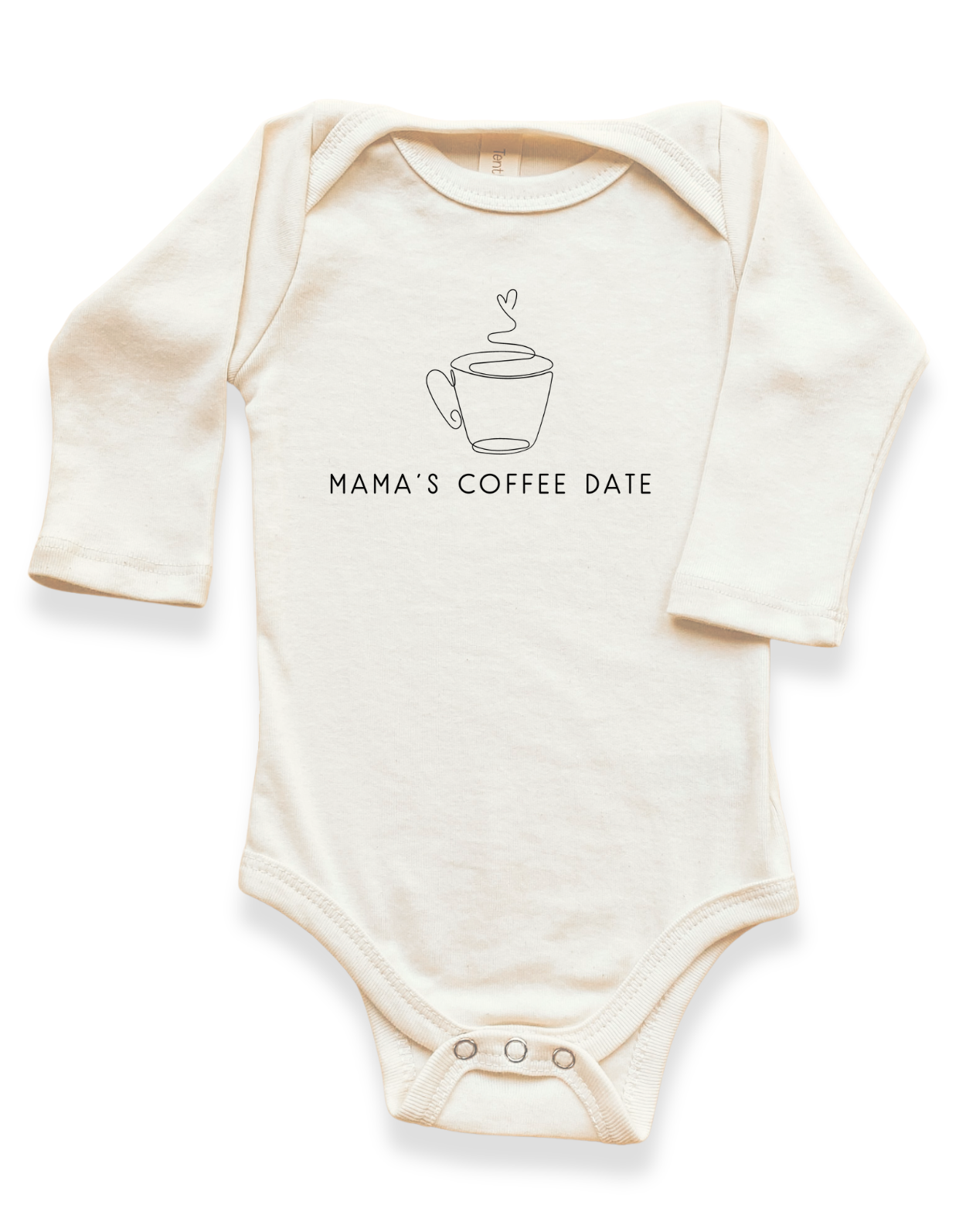Mama's Coffee Date Organic Cotton Baby Bodysuit Long Sleeve