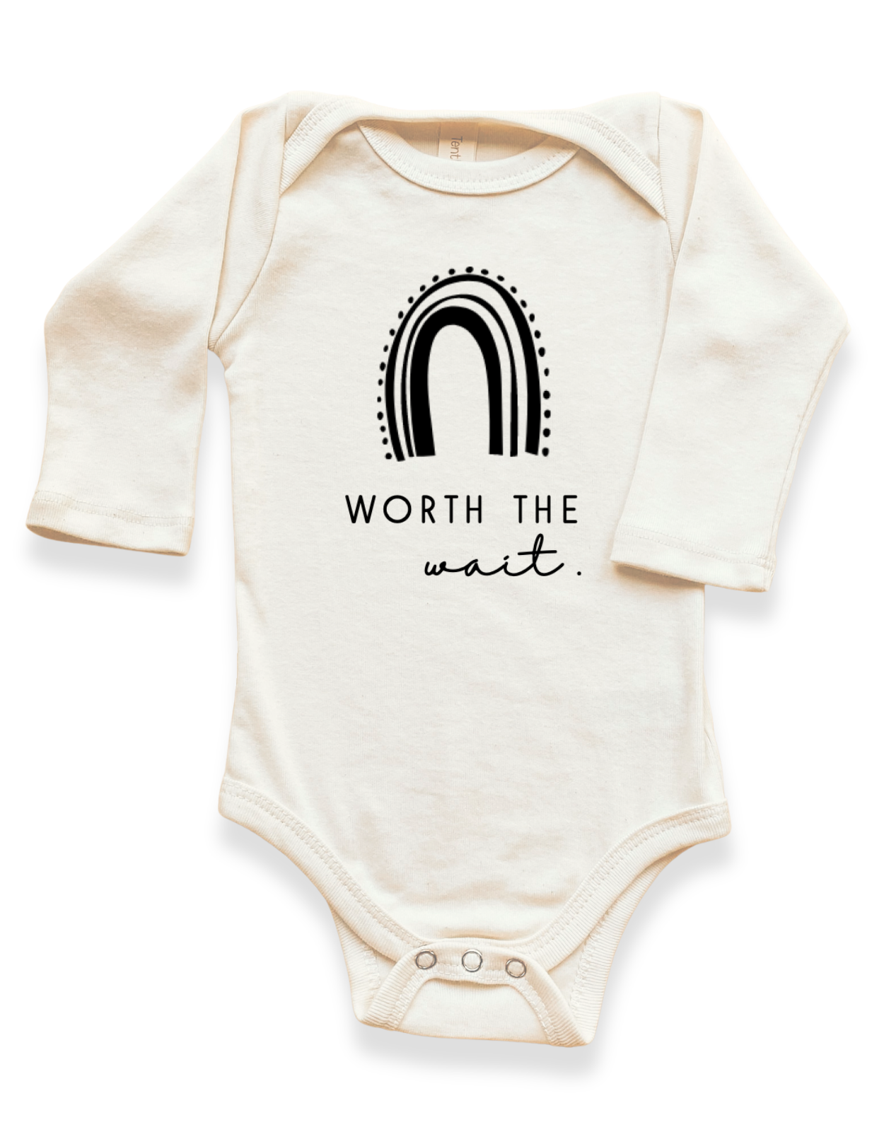 Worth The Wait Organic Cotton Baby Bodysuit Long Sleeve