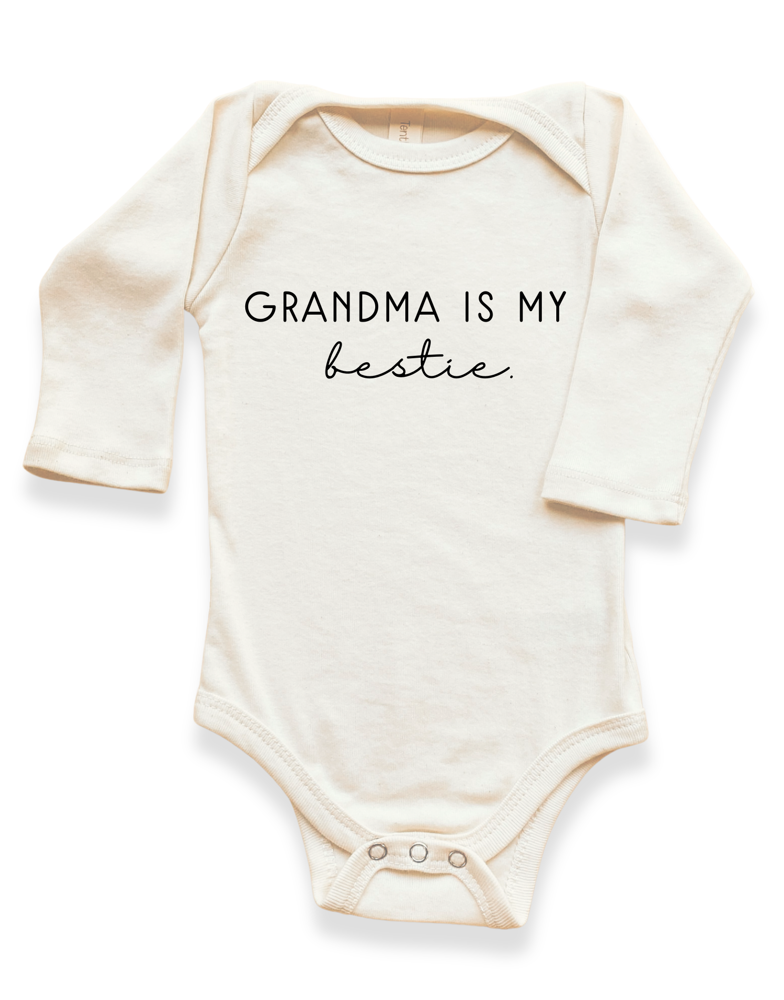 Grandma Is My Bestie Organic Baby Bodysuit Long Sleeve