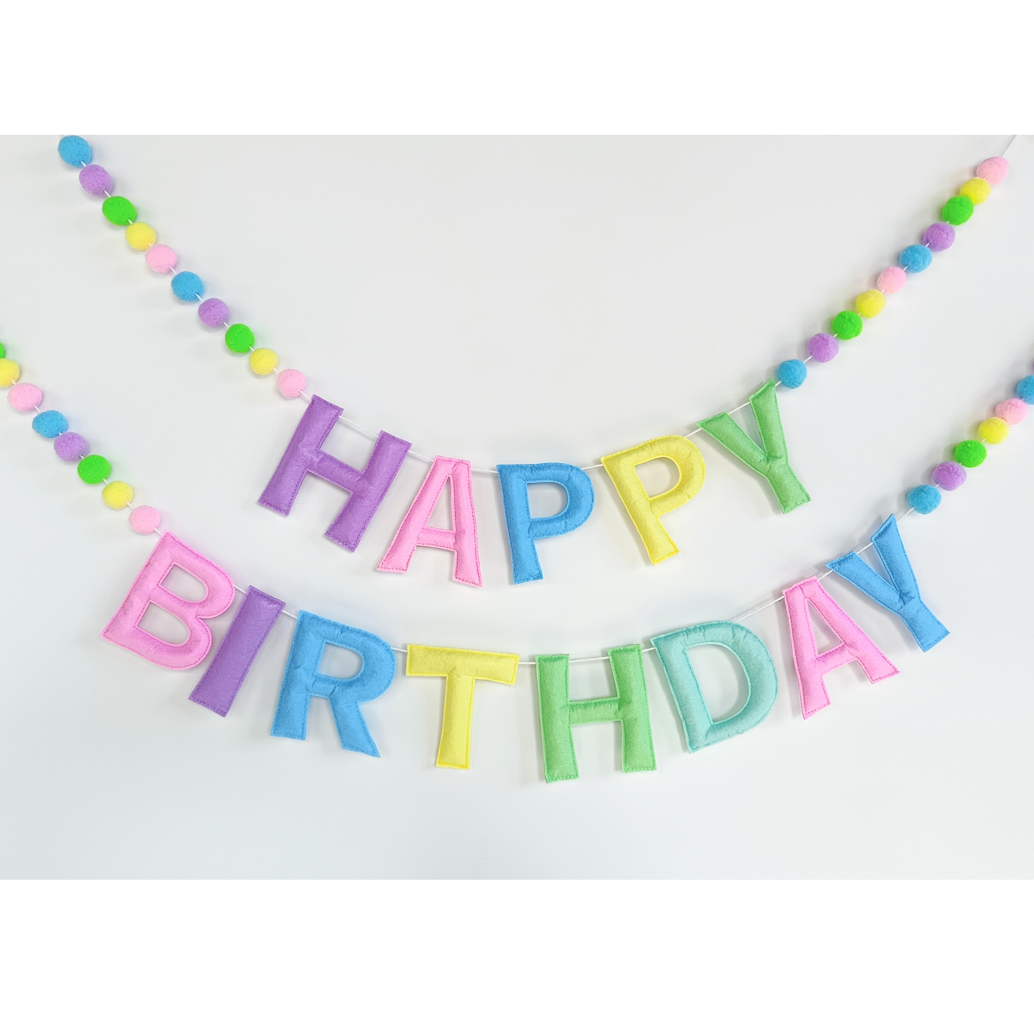 Pastel Happy Birthday Felt Garland