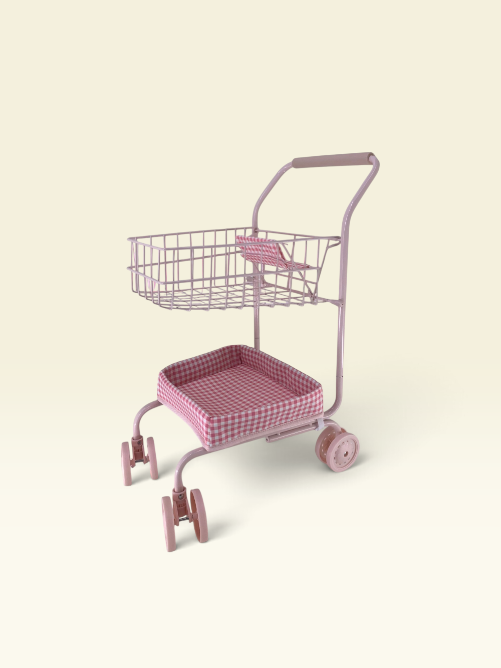 Toy Shopping Cart - Bubblegum Gingham