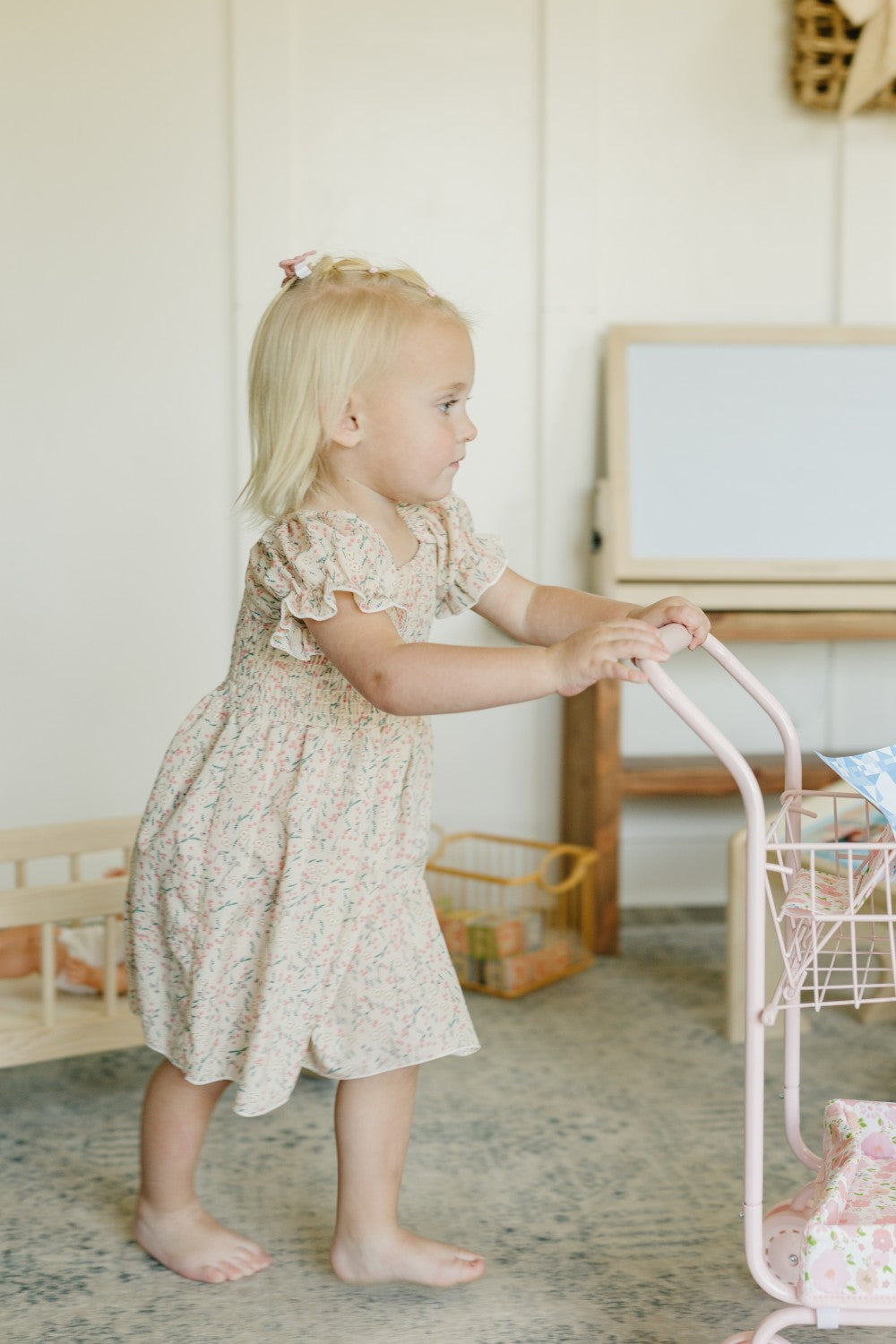 Toy Shopping Cart - Garden Blush