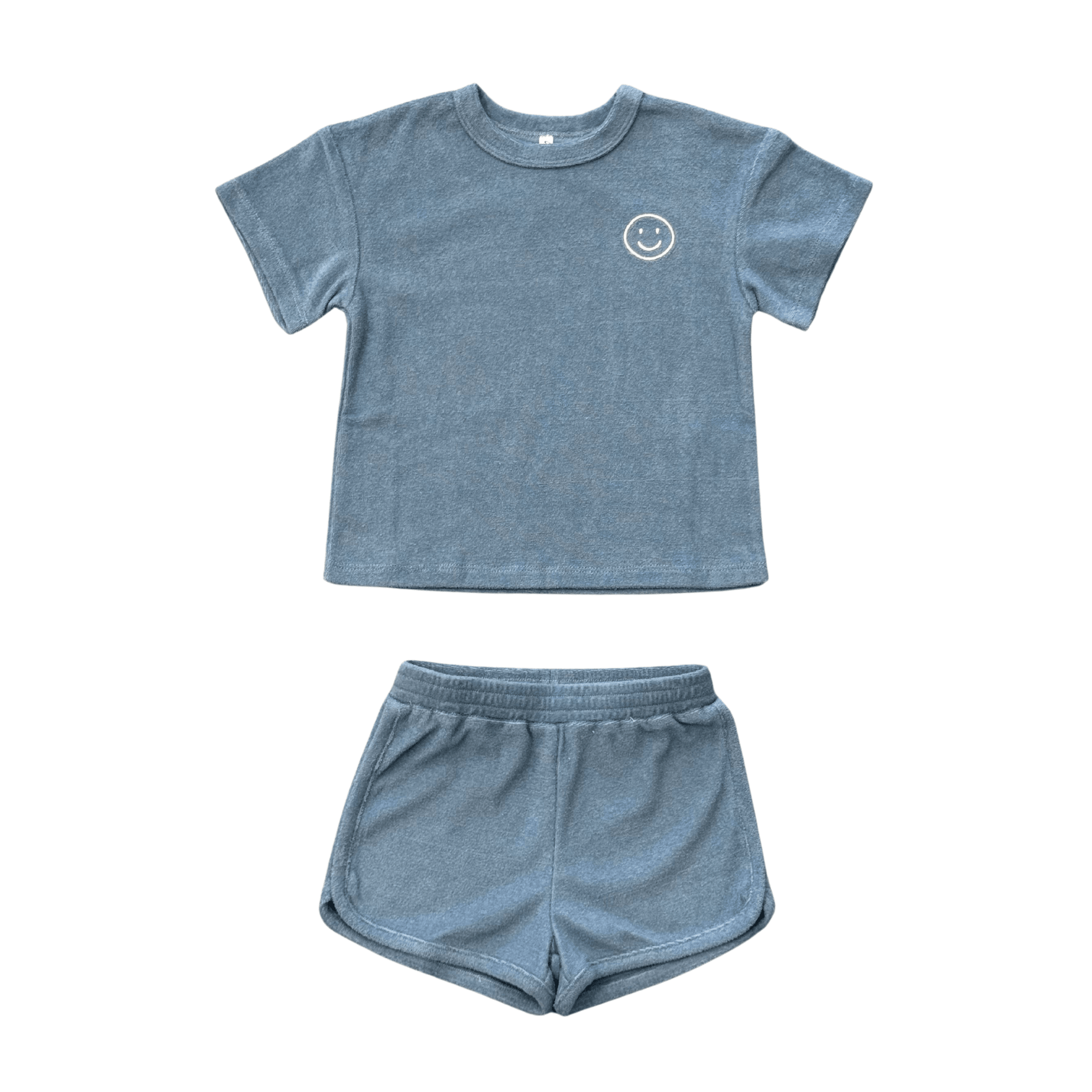 Short Sleeve Cotton Terry Set In Mountain Spring