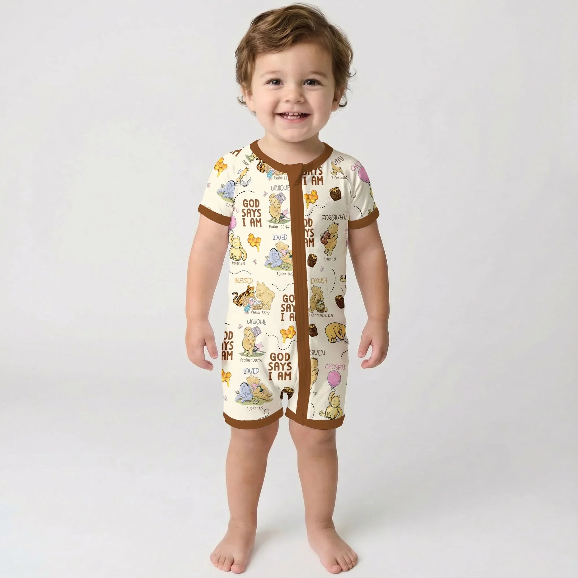 God Says I Am – Little Blessings Bamboo Shorty Zippy