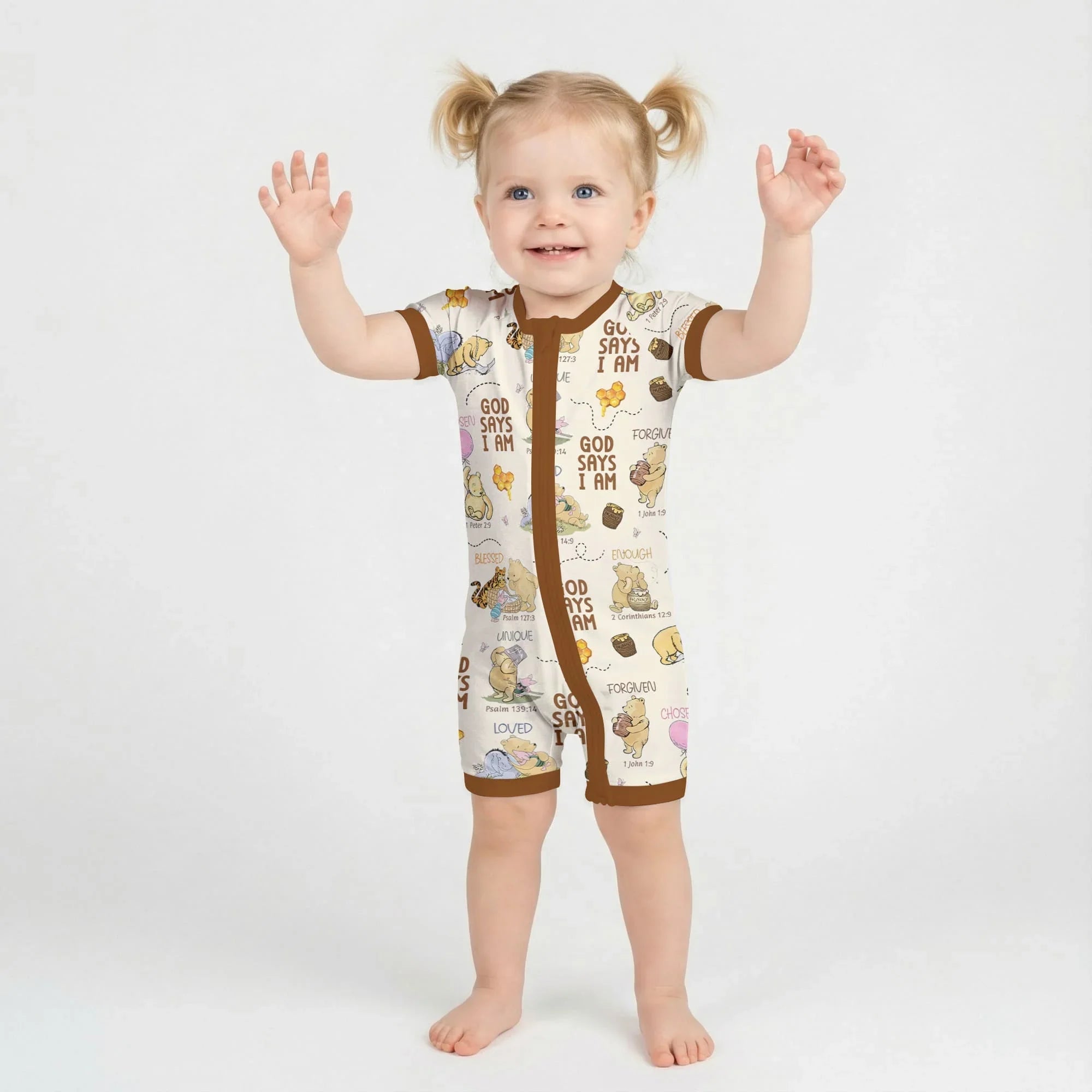 God Says I Am – Little Blessings Bamboo Shorty Zippy